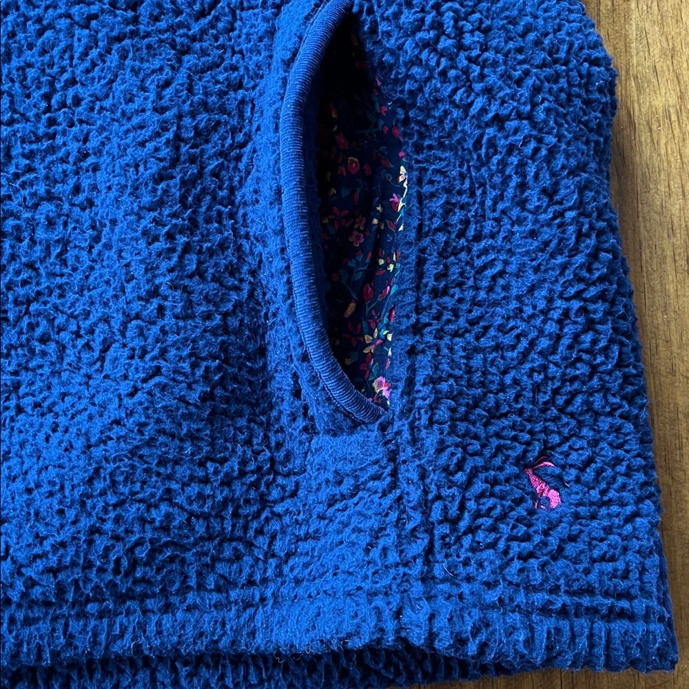 Joules Navy Blue 1/4 Zip Fleece Pullover Sz 8 - Picture 5 of 16